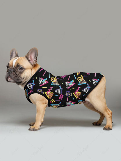Pet's Triangle Leopard Plaid Printed Hawaii Tank Top