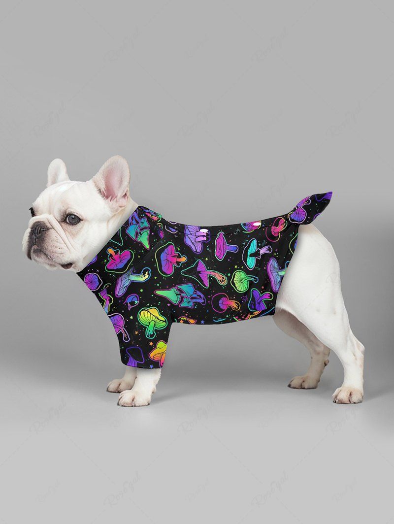 Galaxy Colorful Mushroom Print Hawaii Shirt and Beach Shorts For Men Dog and Owner Matching Outfits