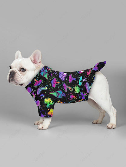 Galaxy Colorful Mushroom Print Hawaii Shirt and Beach Shorts For Men Dog and Owner Matching Outfits