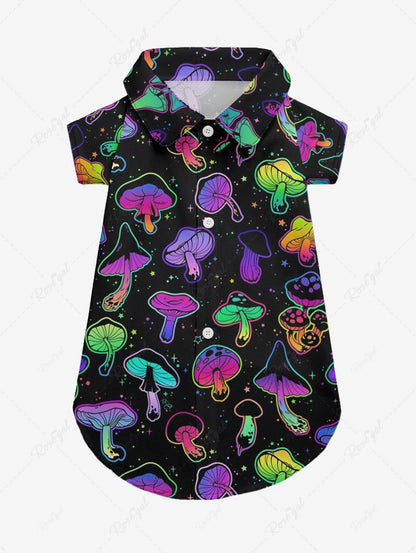Galaxy Colorful Mushroom Print Hawaii Shirt and Beach Shorts For Men Dog and Owner Matching Outfits