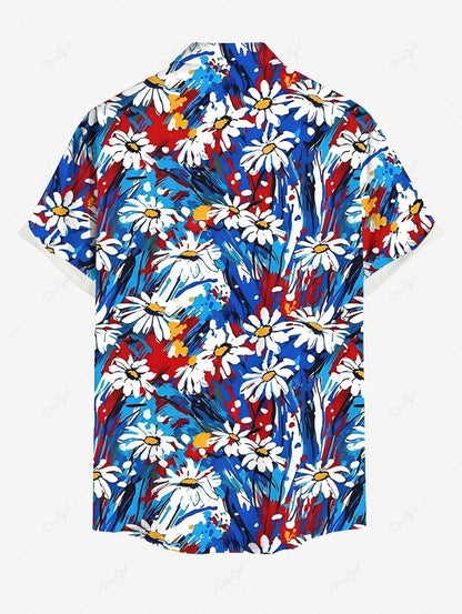 Oil Painting Daisy Flowers Print Hawaii Shirts Dog and Owner Matching Outfits