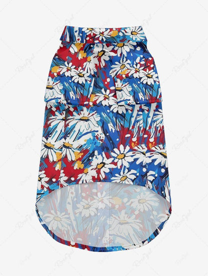 Oil Painting Daisy Flowers Print Hawaii Shirts Dog and Owner Matching Outfits