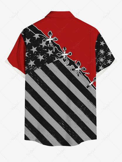Patriotic American Flag Lace Up Printed Shirt Tank Top Dog And Owner Matching Outfits