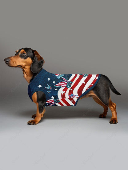 Pet's Patriotic American Flag Butterfly Printed Tank Top