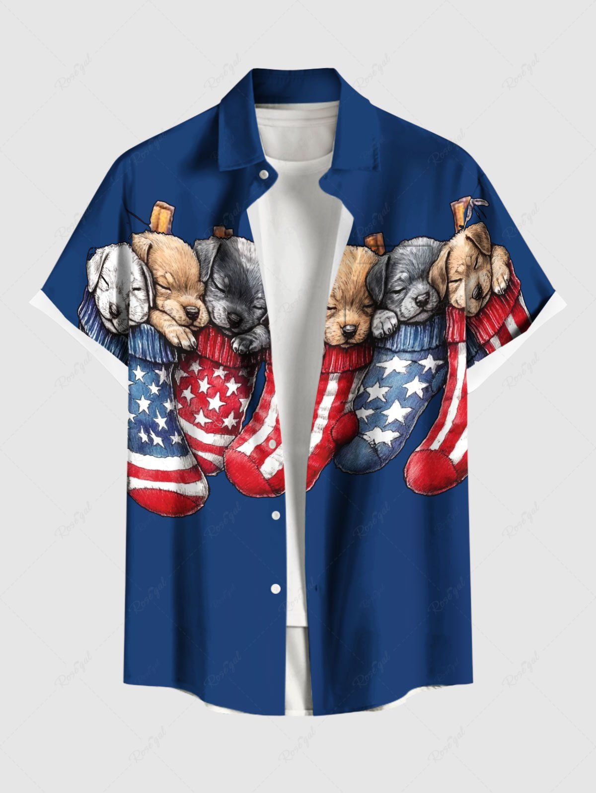 Patriotic American Flag Sleeping Puppy Print Shirt Tank Top Dog And Owner Matching Outfits