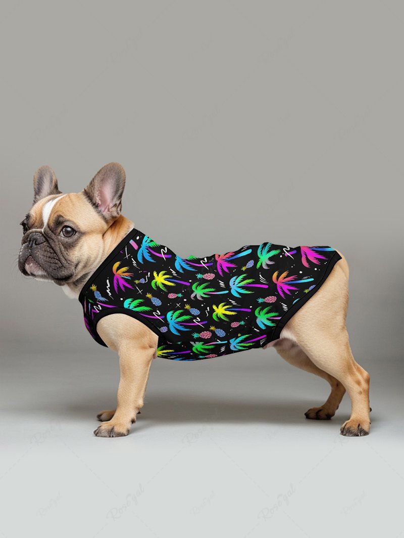 Pet's Colorful Coconut Tree Pineapple Printed Hawaii Tank Top