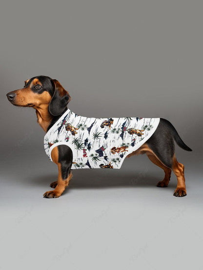 Pet's Coconut Tree Dogs Printed Hawaii Tank Top