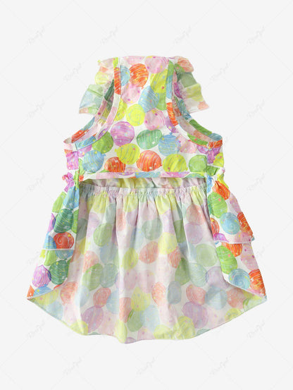Pet's Colorful Balloon Print Ruffles Dress