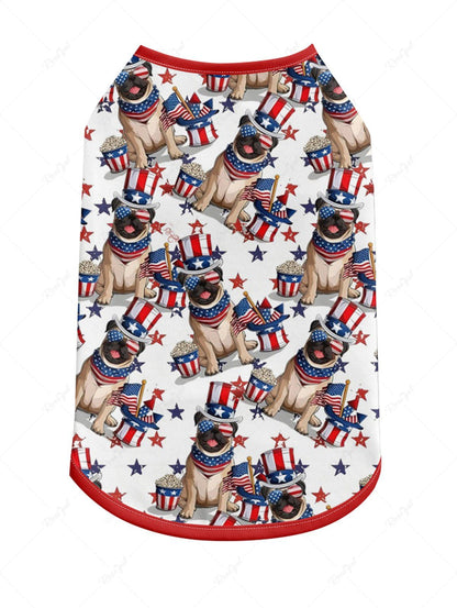 Patriotic American Flag Dogs Print Tank Top and Shirt Dog and Owner Matching Outfits