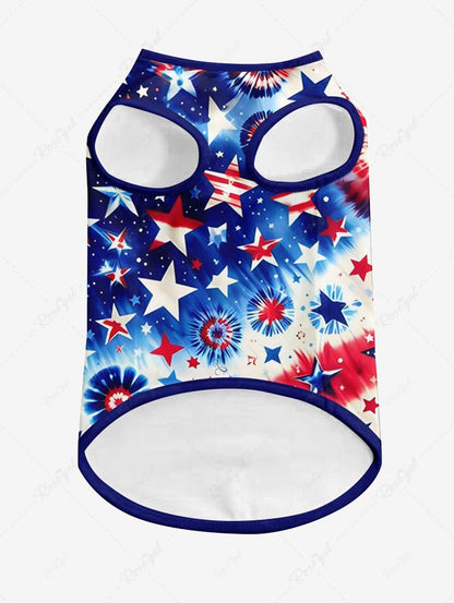 Tie Dye Spiral Galaxy Patriotic American Flag Printed Shirt Tank Top Dog And Owner Matching Outfits
