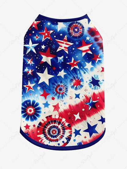 Pet's Tie Dye Spiral Galaxy Patriotic American Flag Printed Tank Top