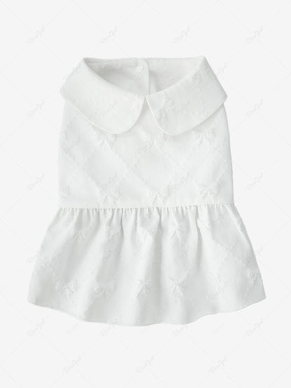Pet's Bowknots Embossing Doll Collar Dress
