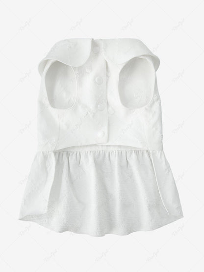 Pet's Bowknots Embossing Doll Collar Dress