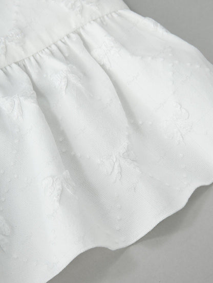 Pet's Bowknots Embossing Doll Collar Dress