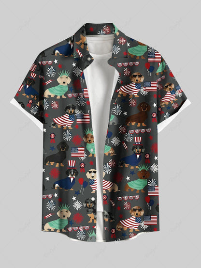 Patriotic American Flag Dogs Print Tank Top and Shirt Dog and Owner Matching Outfits