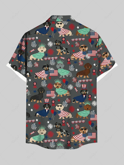 Patriotic American Flag Dogs Print Tank Top and Shirt Dog and Owner Matching Outfits