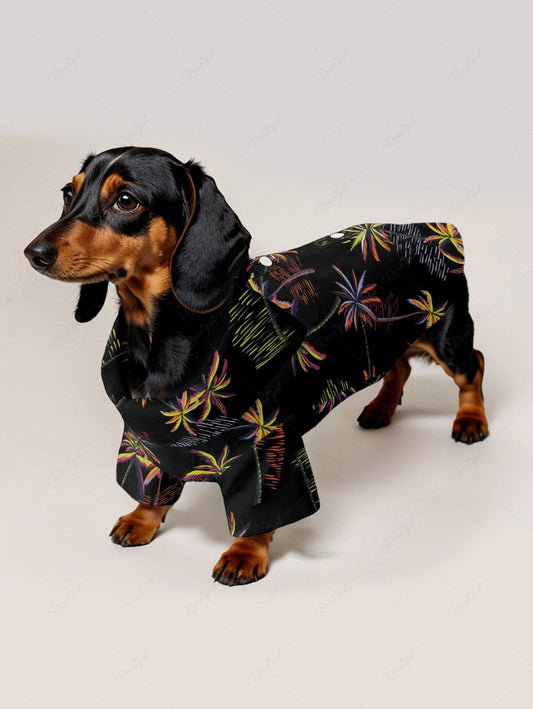 Pet's Coconut Tree Water Ripples Printed Hawaii Shirt