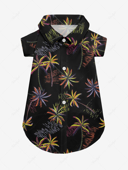 Pet's Coconut Tree Water Ripples Printed Hawaii Shirt