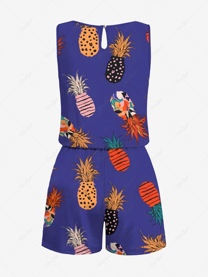 Colorful Pineapple Print Hawaii Romper Shirt Dog And Owner Matching Outfits