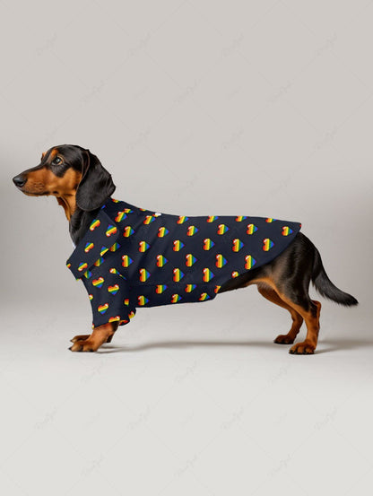 Rainbow Heart Print Shirts Dog and Owner Matching Outfits