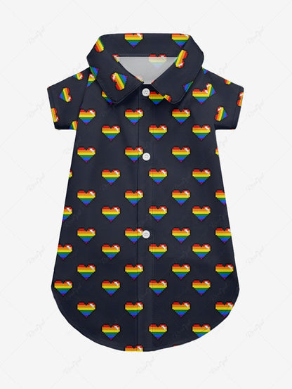 Pet's Rainbow Heart Printed Shirt