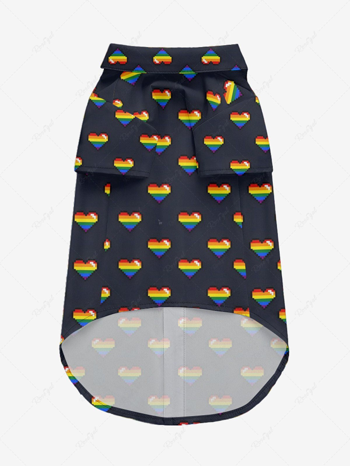 Pet's Rainbow Heart Printed Shirt