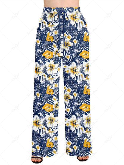 Tropical Leaves Hibiscus Floral Print Hawaii Shirt Pants Dog And Owner Matching Outfits
