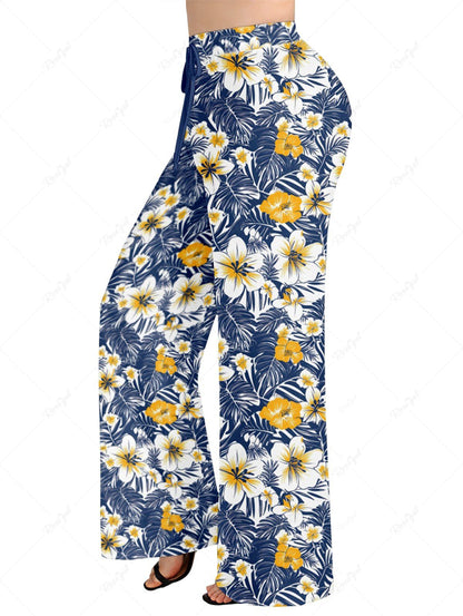 Tropical Leaves Hibiscus Floral Print Hawaii Shirt Pants Dog And Owner Matching Outfits