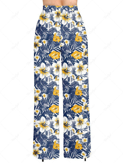 Tropical Leaves Hibiscus Floral Print Hawaii Shirt Pants Dog And Owner Matching Outfits
