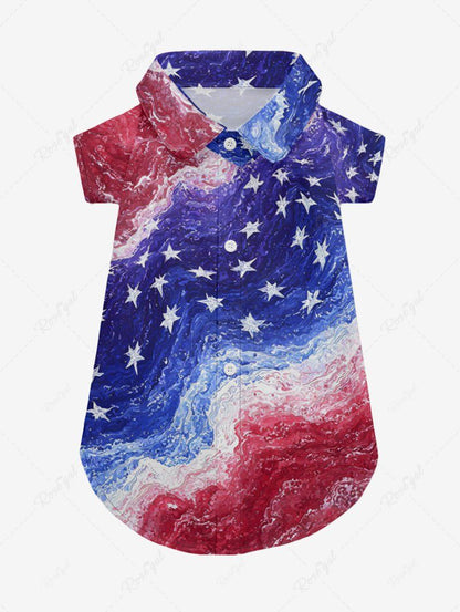 Patriotic American Flag Painting Print Romper Shirt Dog And Owner Matching Outfits