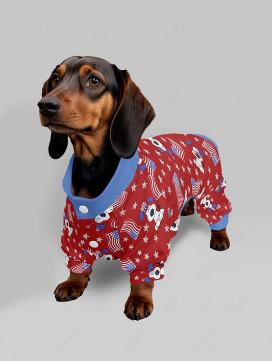 Pet's Patriotic American Flag Print Pajama