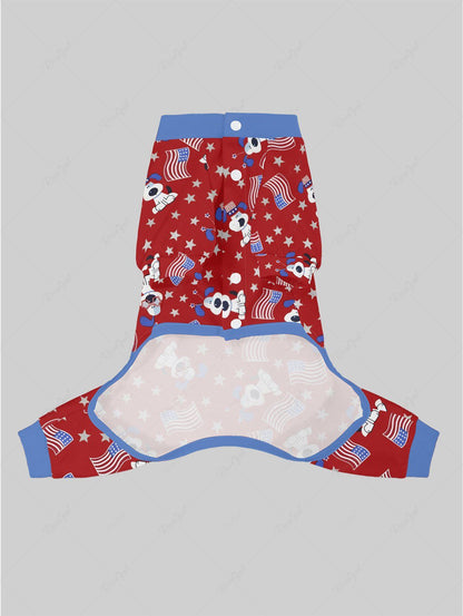 Patriotic American Flag Print Pajama and Wide Leg Pants Dog and Owner Matching Outfits