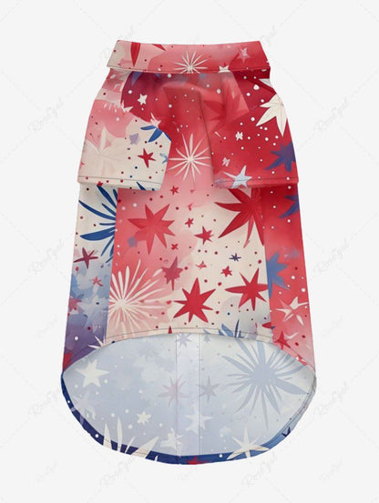 Tie Dye Ombre Patriotic American Flag Fireworks Printed Shirt Romper Dog And Owner Matching Outfits
