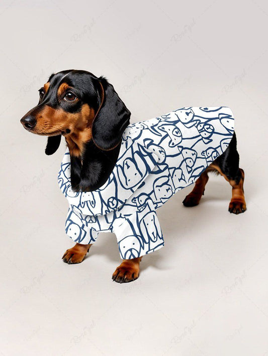 Pet's Dog Hand-painted Print Button Shirt