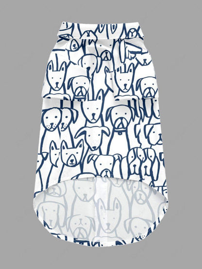 Puppy Hand-painted Printed Shirt Dog And Owner Matching Outfits