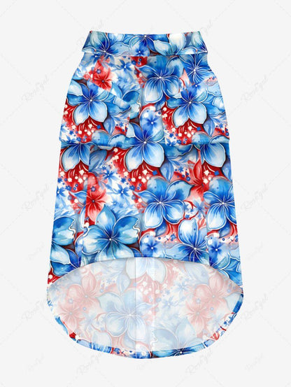 Patriotic American Flag Floral Printed Shirt Romper Dog And Owner Matching Outfits