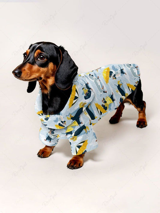 Pet's Colorful Dog Umbrella Print Button Shirt