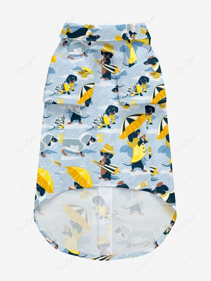 Colorful Puppy Umbrella Print Hawaii Shirt Dog And Owner Matching Outfits
