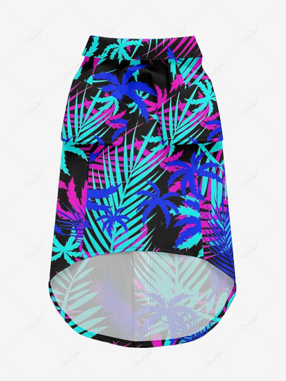 Pet's Coconut Tree Tropical Leaf Print Hawaii Shirt