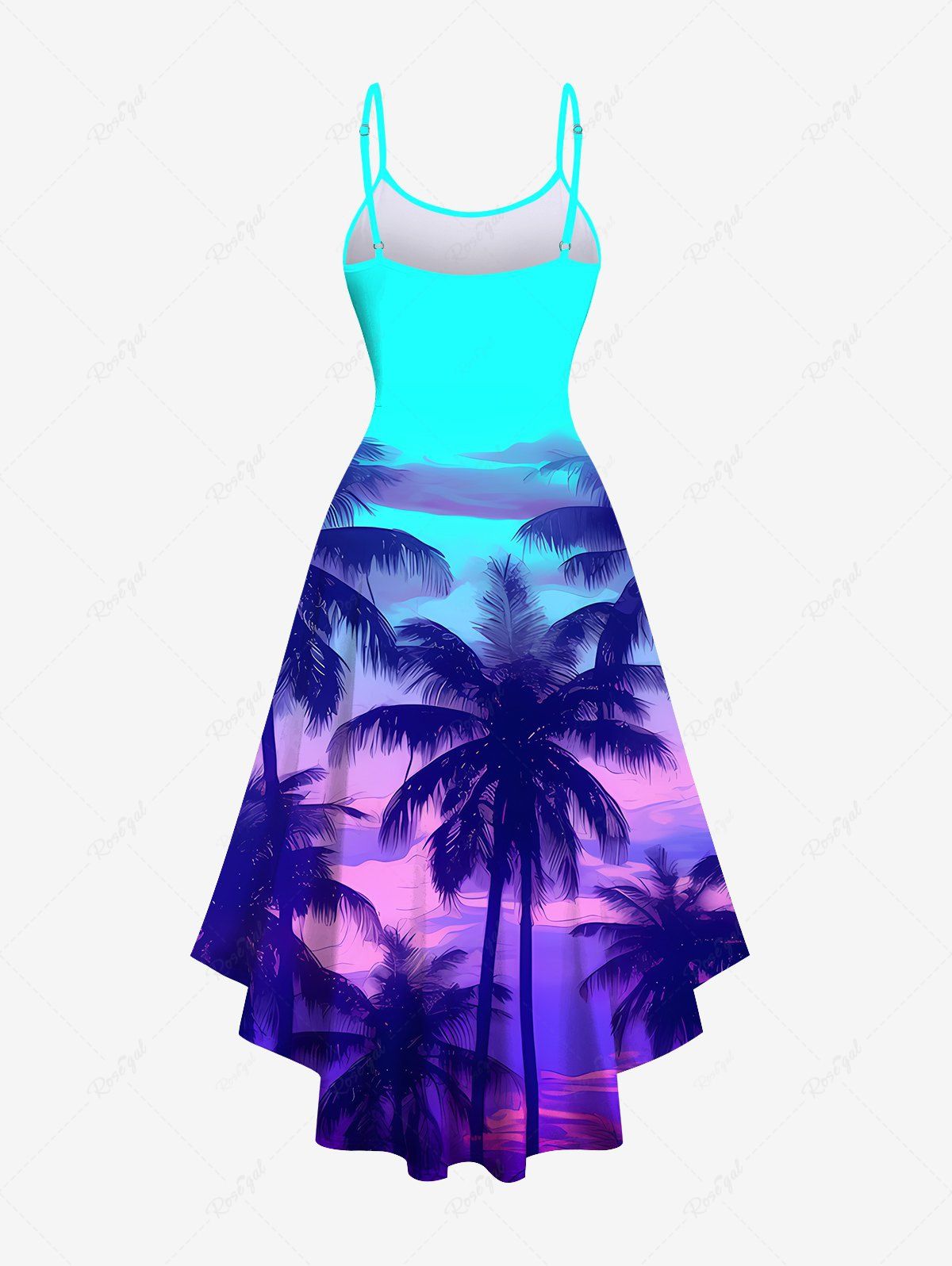 Coconut Tree Cloud Seascape Ombre Print Hawaii Shirt and Cami Dress Dog and Owner Matching Outfits