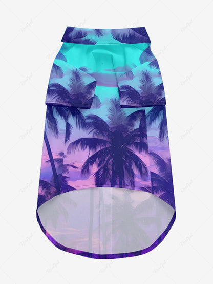 Pet's Coconut Tree Cloud Seascape Ombre Print Hawaii Shirt