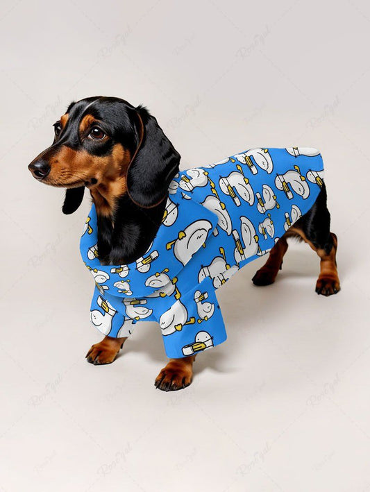 Pet's Cute Duck Print Button Shirt