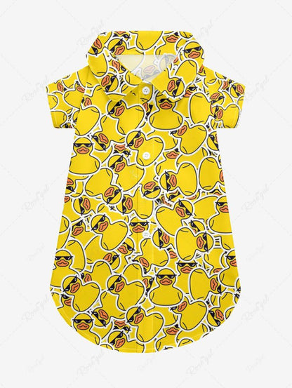 Pet's Cute Duck Print Button Shirt