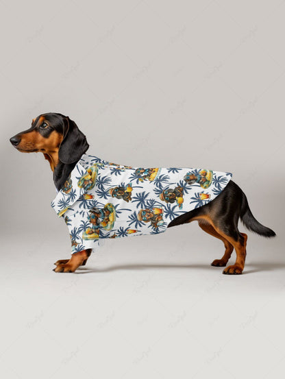 Pet's Dogs Fruit Juice Coconut Tree Print Hawaii Shirt