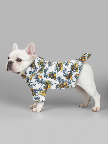 Pet's Dogs Fruit Juice Coconut Tree Print Hawaii Shirt