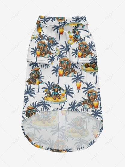 Pet's Dogs Fruit Juice Coconut Tree Print Hawaii Shirt