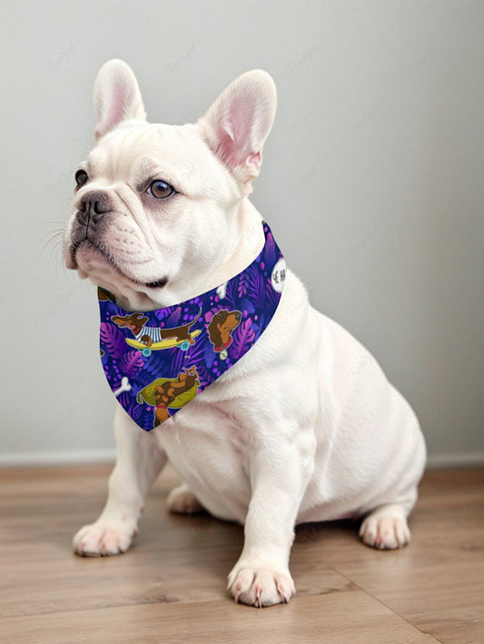 Pet's Dogs Bone Tropical Leaf Print Hawaii Bibs Bandana