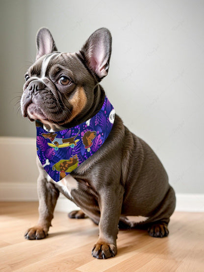 Pet's Dogs Bone Tropical Leaf Print Hawaii Bibs Bandana