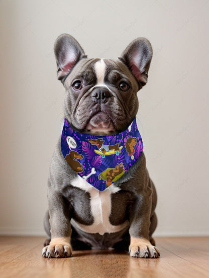 Pet's Dogs Bone Tropical Leaf Print Hawaii Bibs Bandana