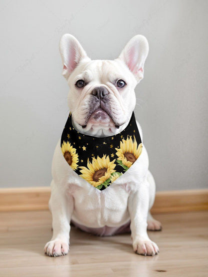 Pet's Sunflower Star Print Hawaii Bandana Bibs
